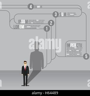 Businessman Insurance Company Agent Infographic Presentation Design -Vector Illustration Stock Vector