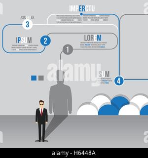 Businessman Insurance Company Agent Infographic Presentation Design -Vector Illustration Stock Vector