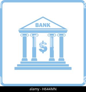 Bank icon. Blue frame design. Vector illustration. Stock Vector