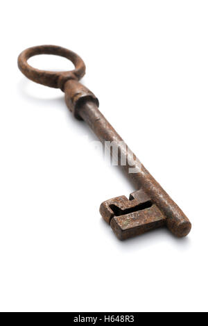 old key isolated on white background Stock Photo