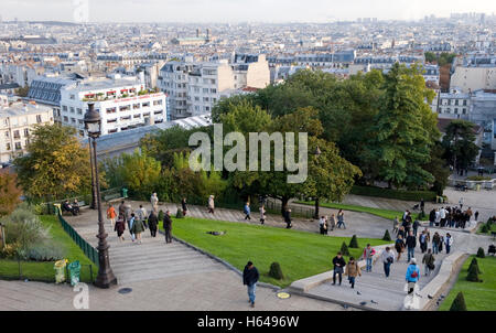 View from the artists' quarter of Montmartre on Paris, France, Europe Stock Photo