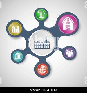Economy infographic templates with connected metaballs, stock vector Stock Vector