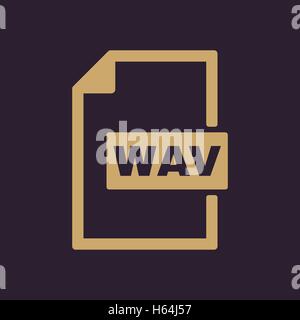 The WAV icon. File audio format symbol. Flat Stock Vector