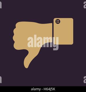 The thumb down icon. Against and no symbol. Flat Stock Vector