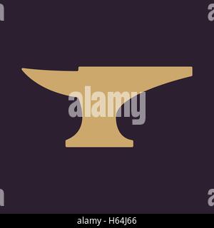 The anvil icon. Smith and forge, blacksmith symbol. Flat Stock Vector