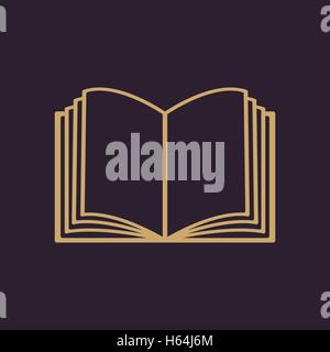 The open book icon. Manual and tutorial, instruction symbol. Flat Stock Vector