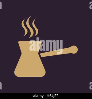 The turk icon. Coffee symbol. Flat Stock Vector