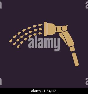 The spray gun icon. Irrigation and watering symbol. Flat Stock Vector