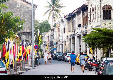 Love Lane street scene, Georgetown, Penang, Malaysia Stock Photo