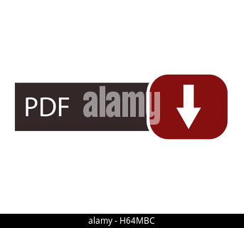 PDF icon. Internet button on white background Stock Photo - Alamy