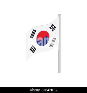 South Korea flag icon, isometric 3d style Stock Vector