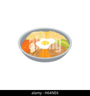 Korean food icon, isometric 3d style Stock Vector