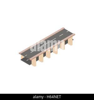 Bridge road icon, isometric 3d style Stock Vector