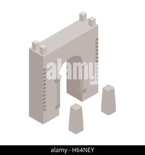 Wall fortress icon, isometric 3d style Stock Vector