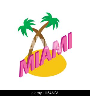 Miami icon, isometric 3d style Stock Vector