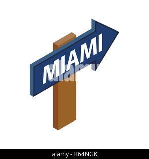 Sign arrow Miami icon, isometric 3d style Stock Vector