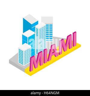 City of Miami icon, isometric 3d style Stock Vector