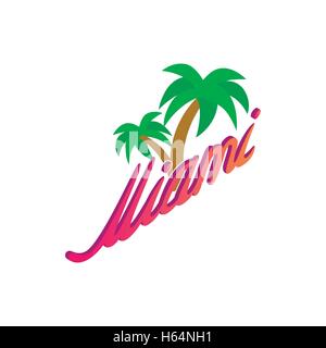 Palm trees Miami icon, isometric 3d style Stock Vector