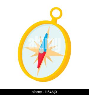 Gold compass icon in cartoon style Stock Vector