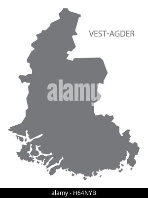 Vest-Agder Norway Map grey Stock Vector