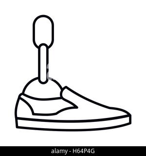 Prosthetic leg icon, outline style Stock Vector
