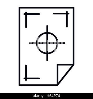 Printer marks on a paper icon, outline style Stock Vector