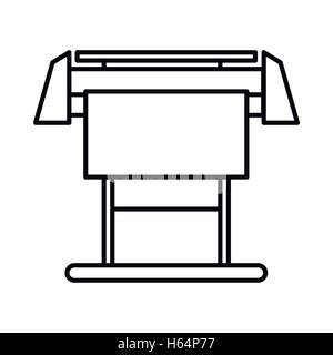 Large format inkjet printer icon, outline style Stock Vector