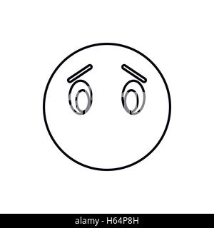 Emoticon without mouth icon, outline style Stock Vector