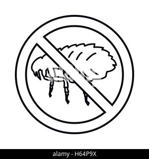 No flea sign icon, outline style Stock Vector