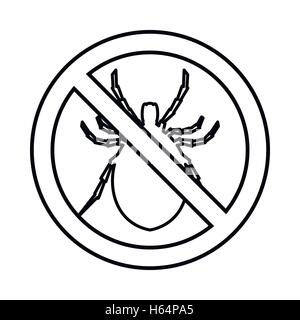 No bug sign icon, outline style Stock Vector