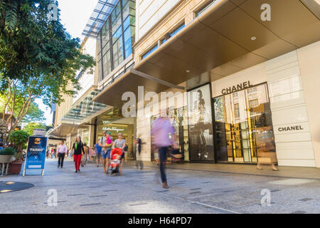 Shoppers in Queen Street Mall in Brisbane Stock Photo