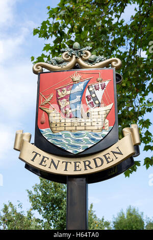 Tenterden sign, High Street, Tenterden, Kent, England, United Kingdom Stock Photo