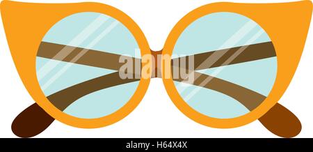 graphic with retro style glasses yellow Stock Vector