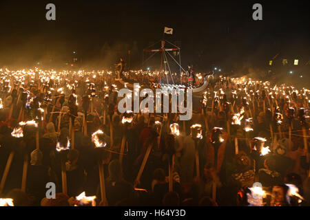 Up Helly Aa fire festival held in Lerwick Shetland on the last Tuesday of January every year Stock Photo