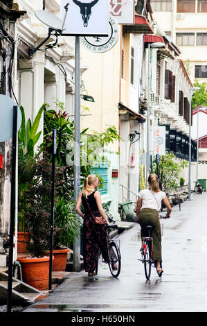 Guest house scene, Lorong Stewart, Georgetown, Penang, Malaysia Stock Photo