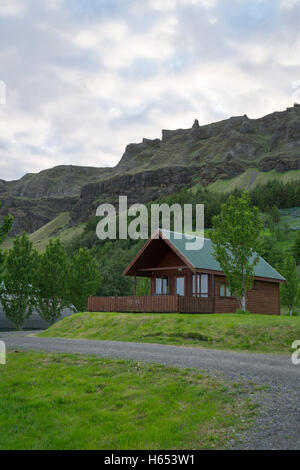 Wooden cabins in Iceland Stock Photo