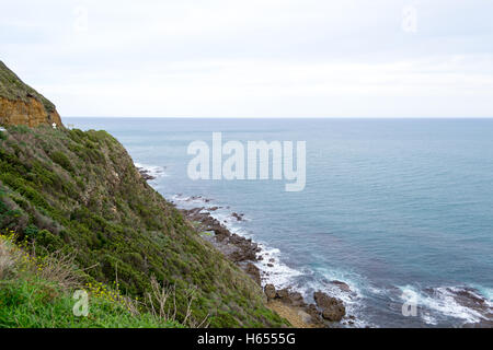 Great Ocean Road is a 243km long road built by retired soldiers Stock Photo