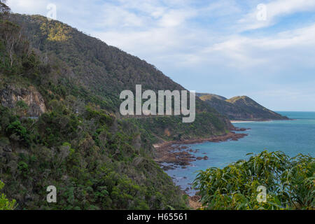 Great Ocean Road is a 243km long road built by retired soldiers Stock Photo