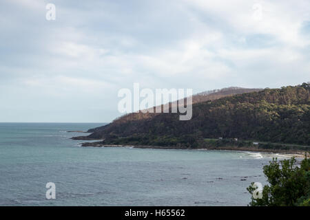 Great Ocean Road is a 243km long road built by retired soldiers Stock Photo