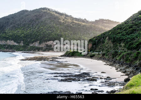 Great Ocean Road is a 243km long road built by retired soldiers Stock Photo