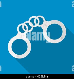 Handcuffs icon, flat style Stock Vector