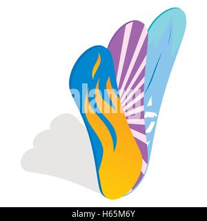 Snowboard sport boards icon, isometric 3d style Stock Vector