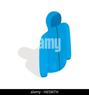 Blue ski jacket icon, isometric 3d style Stock Vector