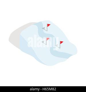 Ski route icon in isometric 3d style Stock Vector