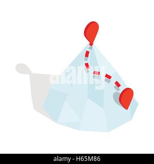 Mountains with gps pin icon, isometric 3d style Stock Vector