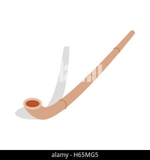 Wooden pipe icon, isometric 3d style Stock Vector