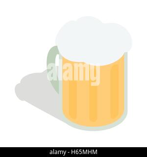 Beer mug icon, isometric 3d style Stock Vector