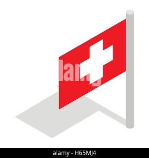 Switzerland flag icon, isometric 3d style Stock Vector