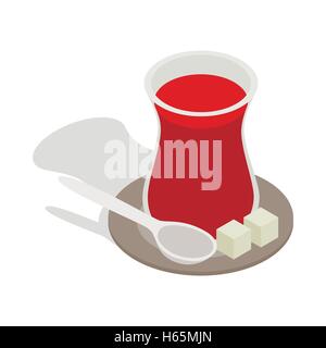 Turkish tea icon, isometric 3d style Stock Vector