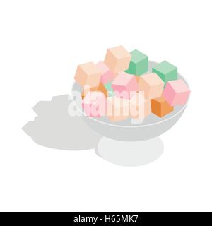 Turkish delight icon, isometric 3d style Stock Vector